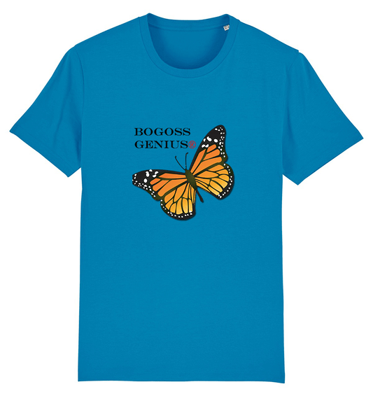 T-shirt bleu azur imprimé papillon Monarque
