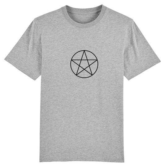 PENTAGRAMME ÉTOILE 5 BRANCHES T-SHIRT GRIS COTON BIO - bogossgenius