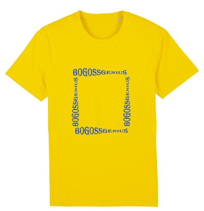 t-shirt jaune poisson forme carré imprimé - bogossgenius