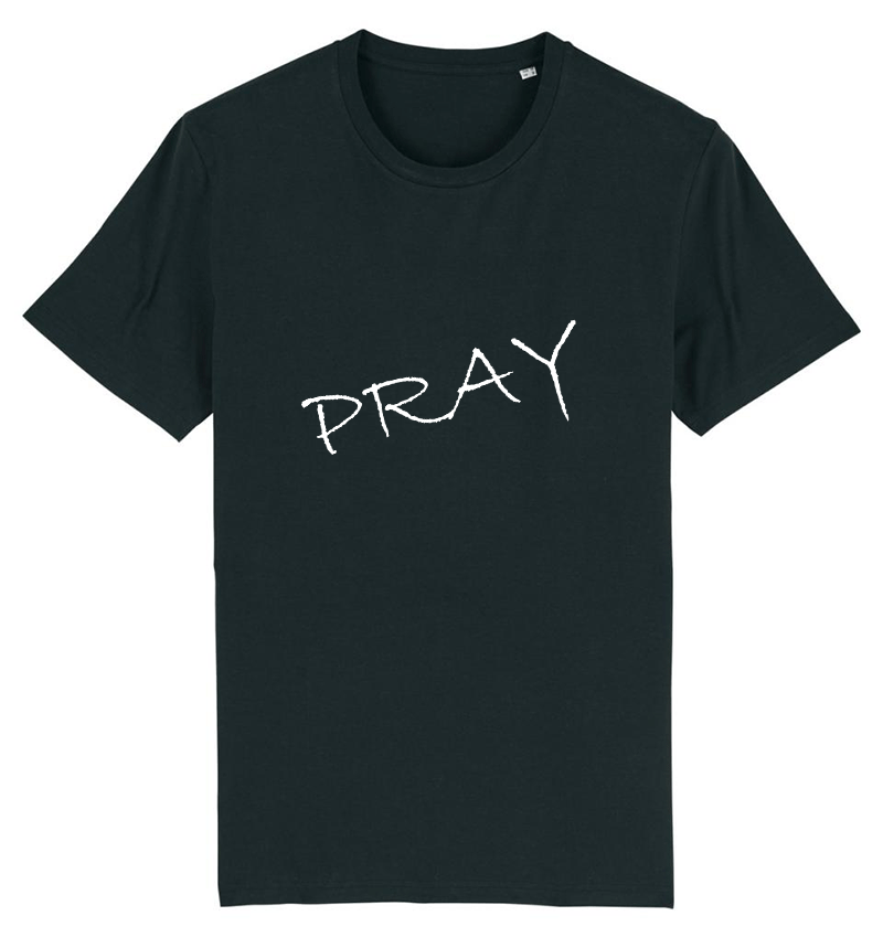 t-shirt noir en coton bio - Pray Design - bogossgenius