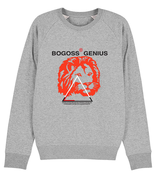 LION ROUGE SWEAT HEATHER GREY BG - bogossgenius