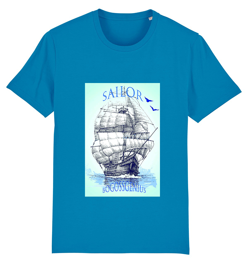 Sailor boat t-shirt bleu azur - bogossgenius