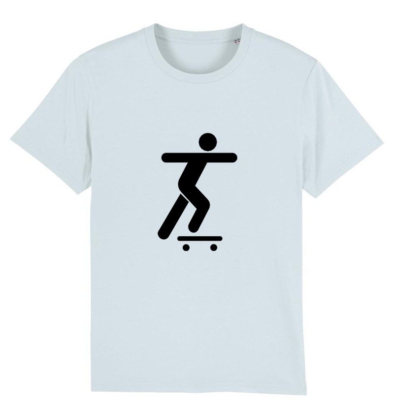 Skate icon t-shirt bleu imprimé - bogossgenius