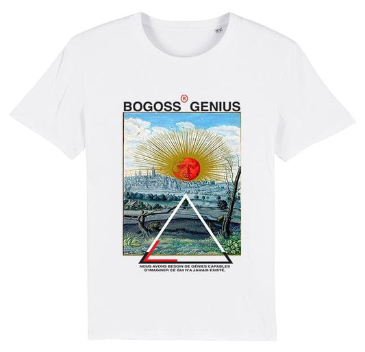 Soleil Rouge t-shirt blanc imprimé - bogossgenius