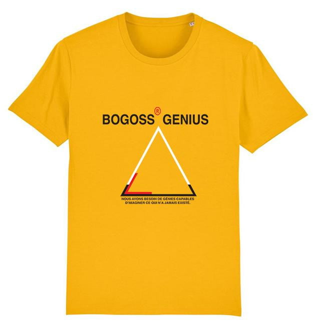 T-shirt jaune logo bg - bogossgenius