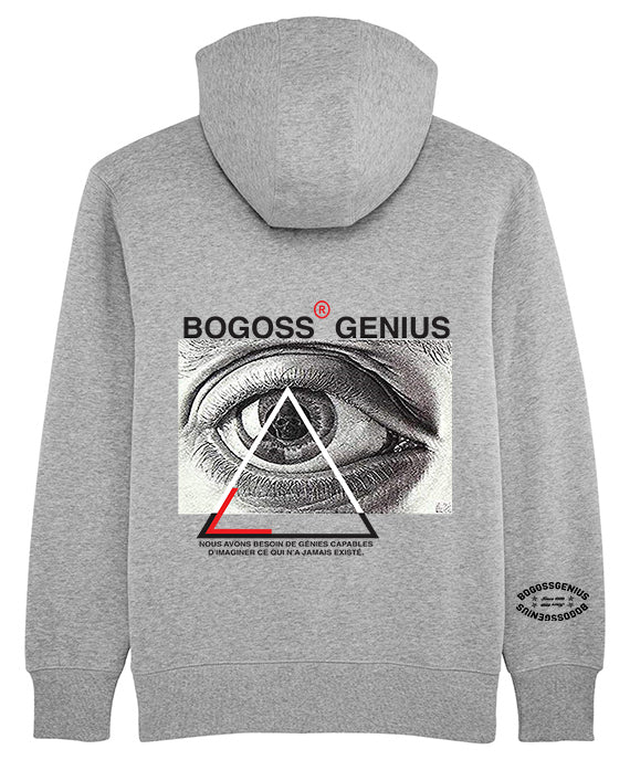 MC Esher X Bogoss Genius® sweat gris capuche Urban Luxe - bogossgenius