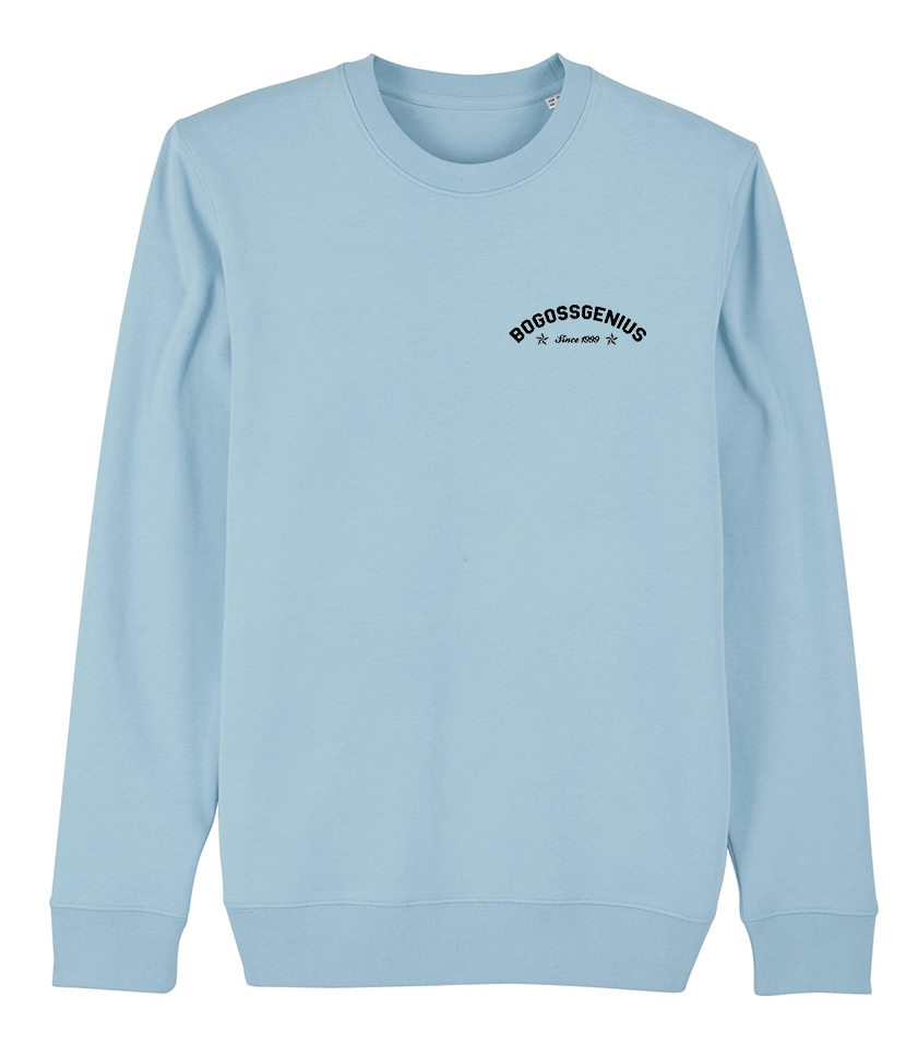 Sweatshirt sky blue logo box BG - bogossgenius