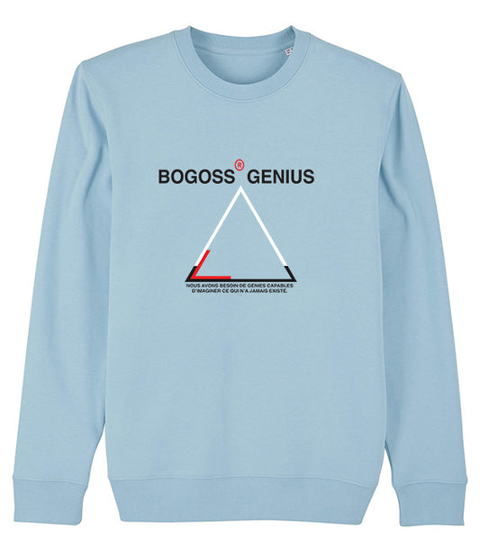 sweat bleu ciel black logo - bogossgenius