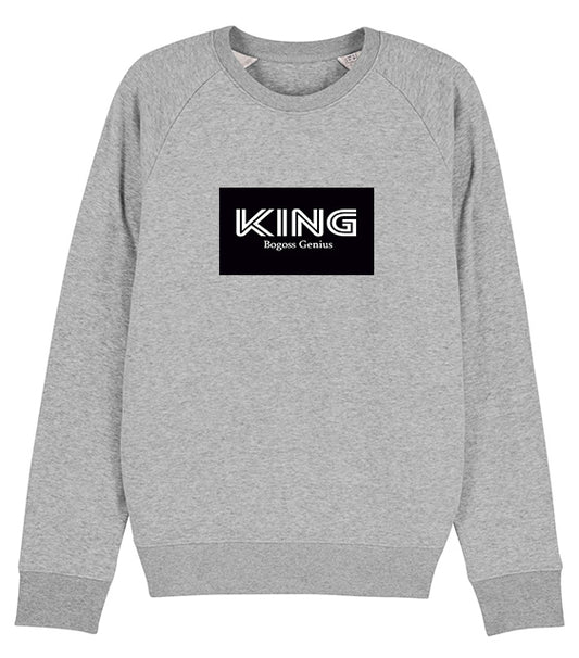 Sweat hoodie Gris King Bogoss Genius® - bogossgenius