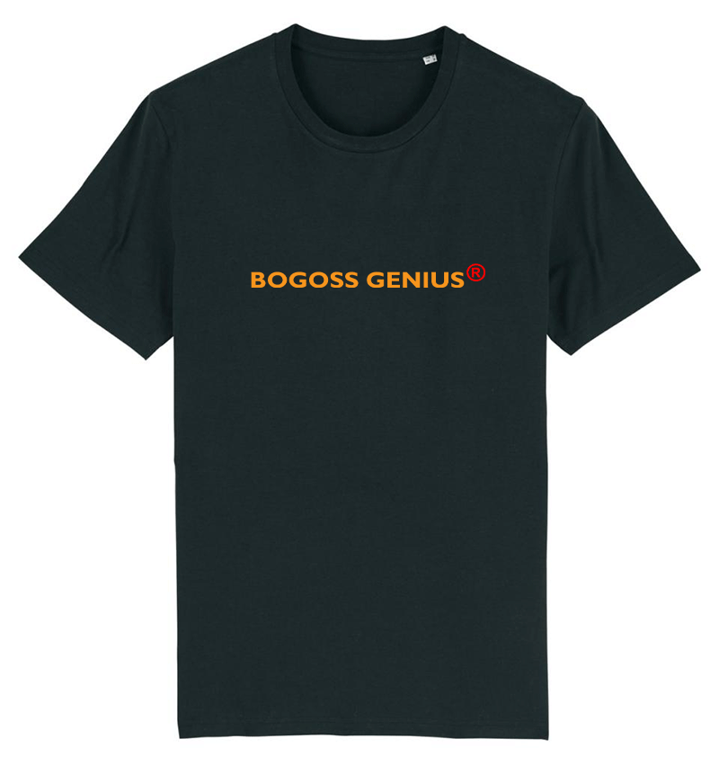 Tee-shirt noir brand logo orange BG