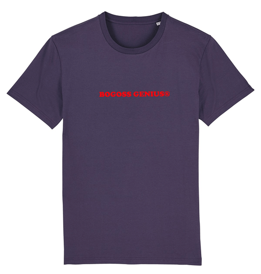 T-SHIRT COULEUR PRUNE LOGO ROUGE - bogossgenius