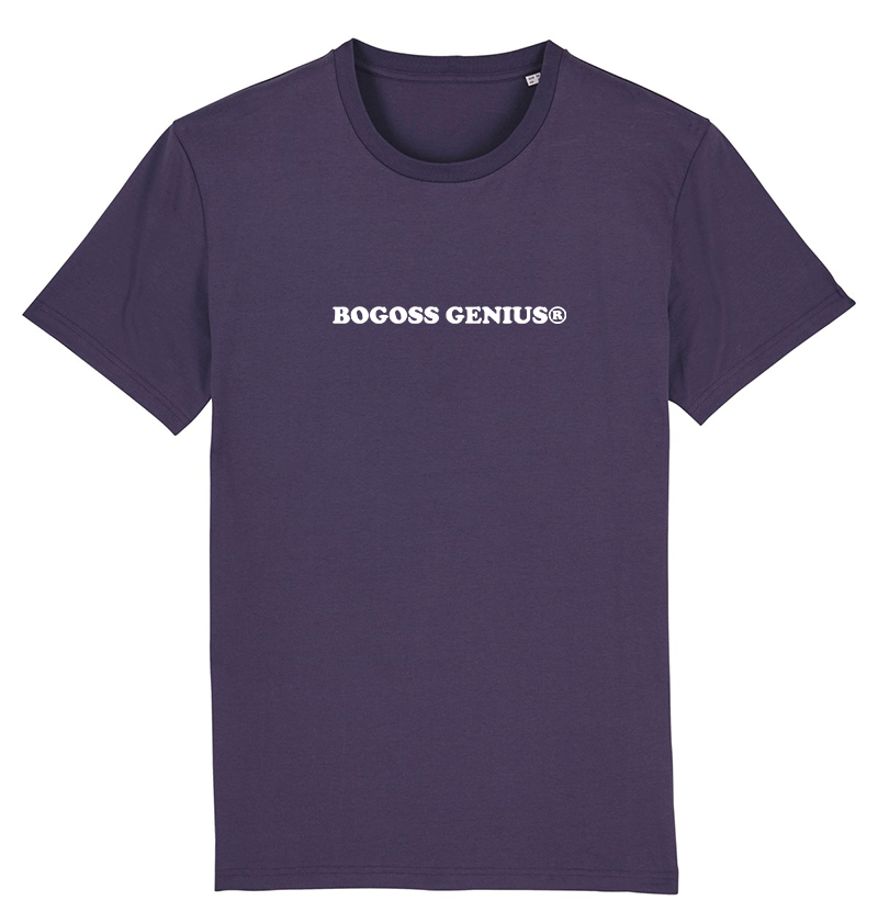 T-shirt couleur prune à logo blanc - bogossgenius