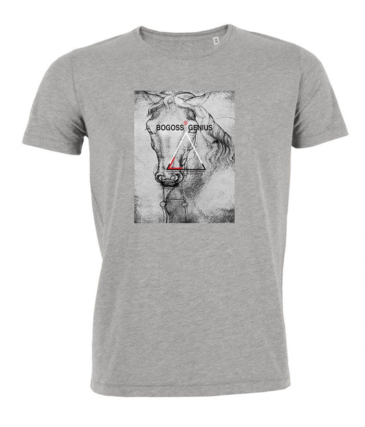 t-shirts blanc et gris dessin cheval - bogossgenius