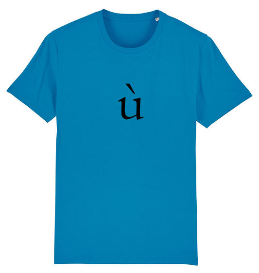 T-SHIRT BLEU AZUR IMPRIMÉ NOIR Ù - bogossgenius