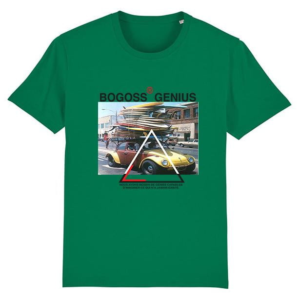 T-shirt green varsity surf style - bogossgenius