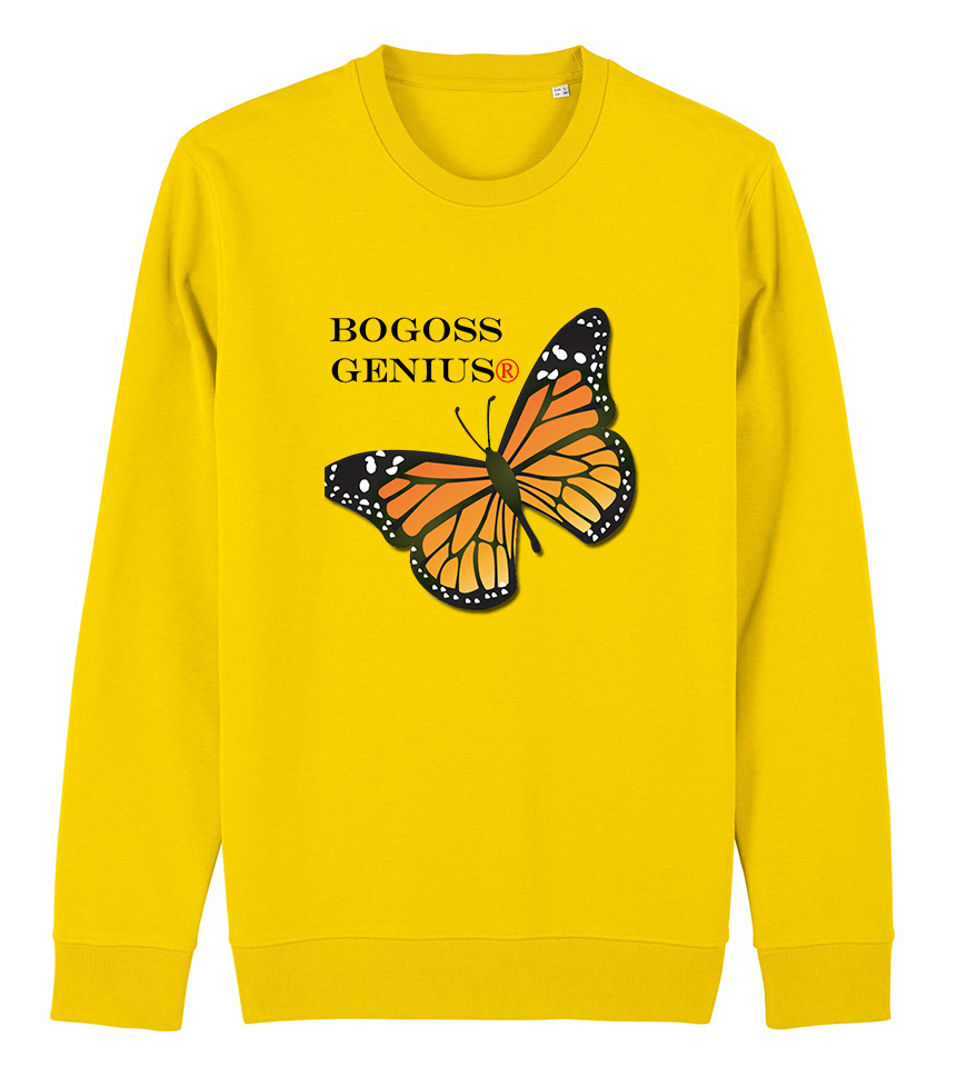 Sweat jaune impression papillon Bogoss Genius®